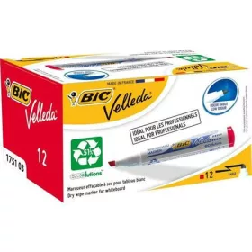   Flipchart- és táblamarker, 1,1-5,6 mm, vágott, BIC Velleda ecolutions, piros (BC904948)