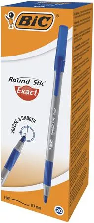 Golyóstoll, 0,28 mm, kupakos, BIC Round Stic Exact, kék (BC918543)
