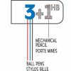 Golyóstoll, háromszínű, nyomósirónnal egyben, BIC 4 Colours + grafitbél (BC942103)
