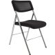 Összecsukható szék, fém és szövet, ALBA CPDIVA, ezüst - fekete (BCPDIVAN)
