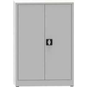   Fémszekrény, standard acéllemez, kétajtós, 115x80x40 cm, két polcos, világosszürke (BIEKC37880)