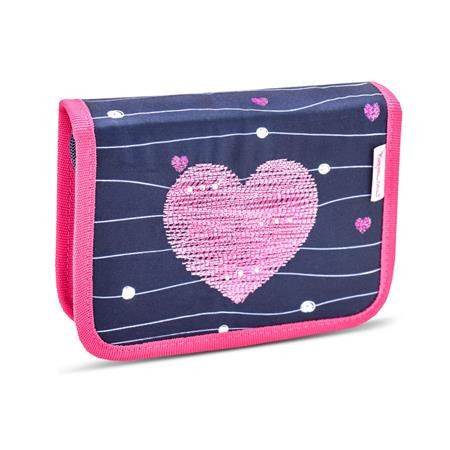 Tolltartó, klapnis, cipzáras, BELMIL Simple Hearts, rózsaszín szív (BL3357462L)