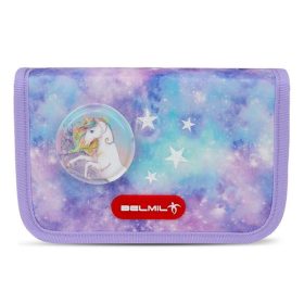   Tolltartó, klapnis, cipzáras, BELMIL Diamond Unicorn, lila, unikornis (BL3358818L)