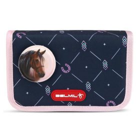   Tolltartó, klapnis, cipzáras, BELMIL Midnight Gallop, kék, lovak (BL3358819L)