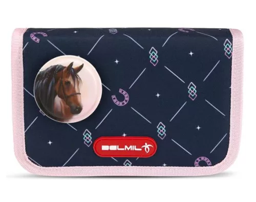Tolltartó, klapnis, cipzáras, BELMIL Midnight Gallop, kék, lovak (BL3358819L)