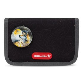   Tolltartó, klapnis, cipzáras, BELMIL Wolves Sand, fekete, farkas (BL3358821F)