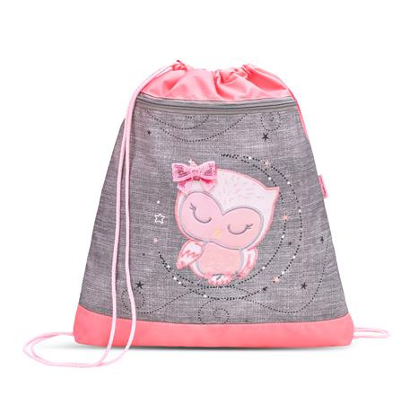 Tornazsák, BELMIL Little Owl, szürke-rózsaszín, bagoly (BL33691278L)