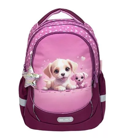 Iskolatáska, cipzáras, BELMIL Leisure Plus Puppy Love, kutyusok (BL3388724L)