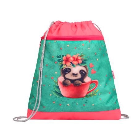 Tornazsák, BELMIL Cute sloth, zöld-rózsaszín, lajhár (BL3691844L)