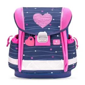   Iskolatáska, fémcsat, BELMIL Classy Simple Hearts, rózsaszín szív (BL40313AG51L)