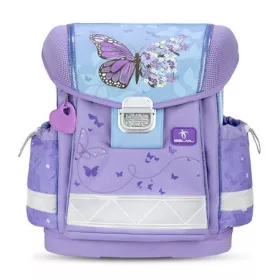  Iskolatáska, fémcsat, BELMIL Classy Purple Blue Butterfly, pillangó (BL40313AG61L)
