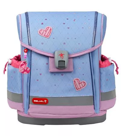 Iskolatáska, mágneszárral, BELMIL Classy Plus Lavander, lila szivecske (BL40578AG3L)