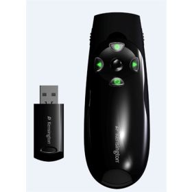   Prezentációs távirányító, zöld lézer, vezeték nélküli, KENSINGTON (BME72426)