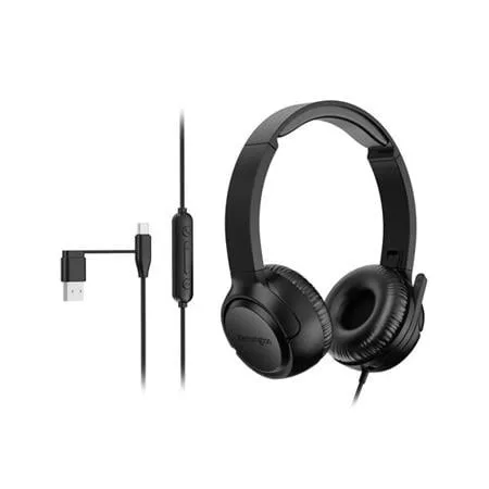 Fejhallgató, mikrofonnal, KENSINGTON H950 EQ USB-C/USB-A, fekete (BME97469)