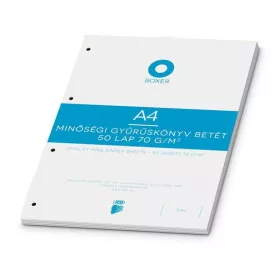   Gyűrűs könyv betét, A4, kockás, 50 lap, BOXER, fehér (BOXGYB4K)