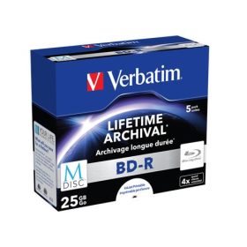  BD-R BluRay lemez, archiváló, nyomtatható, M-DISC, 25GB, 4x, 1 db, normál tok, VERBATIM (BRV-4AR1N)