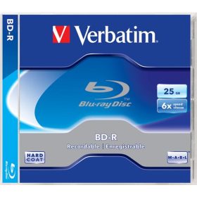   BD-R BluRay lemez, 25GB, 6x, 1 db, normál tok, VERBATIM (BRV-6)