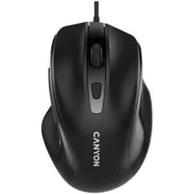 Egér, vezetékes, optikai, USB, CANYON M-6, fekete (CACMS6)