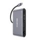 USB elosztó-HUB, USB-C/USB 3.0/HDMI/VGA/Ethernet/audio, CANYON DS-14 (CATDS14)