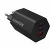 Hálózati töltő, 1xUSB-A, 2xUSB-C, 65W, CANYON Hexagon 65, fekete (CATHX65B)