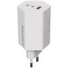 Hálózati töltő, 1xUSB-A, 2xUSB-C, 65W, CANYON Hexagon 65, fehér (CATHX65W)