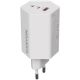 Hálózati töltő, 1xUSB-A, 2xUSB-C, 65W, CANYON Hexagon 65, fehér (CATHX65W)