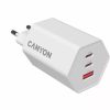 Hálózati töltő, 1xUSB-A, 2xUSB-C, 65W, CANYON Hexagon 65, fehér (CATHX65W)