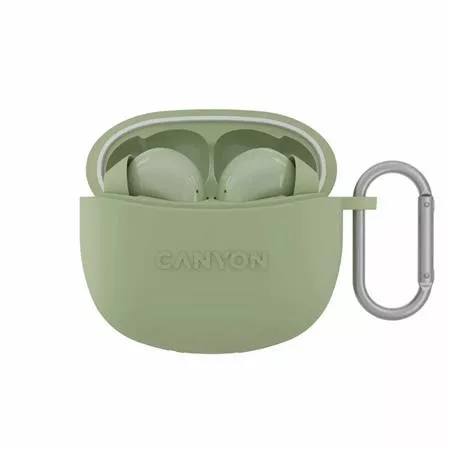 Fülhallgató, TWS vezeték nélküli, Bluetooth 5.3, CANYON TWS-5, zöld (CATWS5GR)