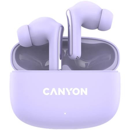 Fülhallgató, TWS vezeték nélküli, Bluetooth 5.4, CANYON OnGo 9, levendula (CATWS9P)