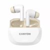 Fülhallgató, TWS vezeték nélküli, Bluetooth 5.4, CANYON Hexagon 7, fehér-bézs (CATWSHX7W)