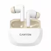 Fülhallgató, TWS vezeték nélküli, Bluetooth 5.4, CANYON Hexagon 7, fehér-bézs (CATWSHX7W)