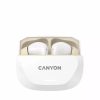 Fülhallgató, TWS vezeték nélküli, Bluetooth 5.4, CANYON Hexagon 7, fehér-bézs (CATWSHX7W)