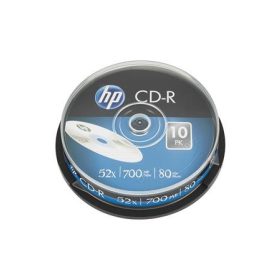 CD-R lemez, 700MB, 52x, 10 db, hengeren, HP (CDH7052B10)