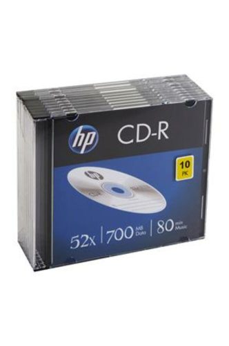 CD-R lemez, 700MB, 52x, 10 db, vékony tok, HP (CDH7052V10)