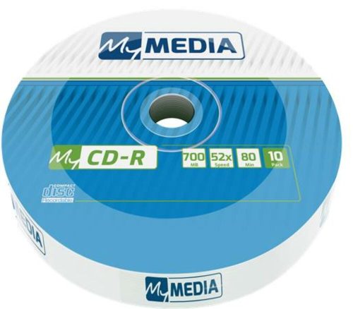 CD-R lemez, 700MB, 52x, 10 db, zsugor csomagolás, MYMEDIA (by VERBATIM) (CDM7052Z10)