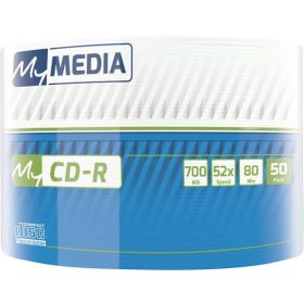   CD-R lemez, 700MB, 52x, 50 db, zsugor csomagolás, MYMEDIA (by VERBATIM) (CDM7052Z50)