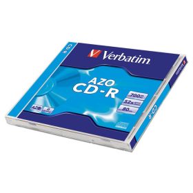   CD-R lemez, Crystal bevonat, AZO, 700MB, 52x, 1 db, normál tok, VERBATIM DataLife Plus (CDV7052)