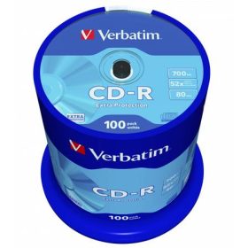   CD-R lemez, 700MB, 52x, 100 db, hengeren, VERBATIM DataLife (CDV7052B100DL)