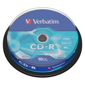   CD-R lemez, 700MB, 52x, 10 db, hengeren, VERBATIM DataLife (CDV7052B10DL)