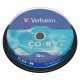 CD-R lemez, 700MB, 52x, 10 db, hengeren, VERBATIM DataLife (CDV7052B10DL)