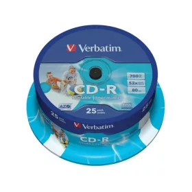   CD-R lemez, nyomtatható, matt, ID, AZO, 700MB, 52x, 25 db, hengeren, VERBATIM (CDV7052B25N)