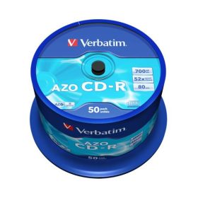   CD-R lemez, Crystal bevonat, AZO, 700MB, 52x, 50 db, hengeren VERBATIM DataLife Plus (CDV7052B50)