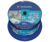 CD-R lemez, nyomtatható, matt, no-ID, AZO, 700MB, 52x, 50 db, hengeren, VERBATIM (CDV7052B50N)