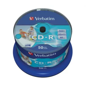   CD-R lemez, nyomtatható, matt, no-ID, AZO, 700MB, 52x, 50 db, hengeren, VERBATIM (CDV7052B50N)