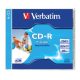CD-R lemez, nyomtatható, matt, ID, AZO, 700MB, 52x, 1 db, normál tok, VERBATIM (CDV7052N)