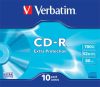 CD-R lemez, 700MB, 52x, 10 db, vékony tok, VERBATIM DataLife (CDV7052V10DL)