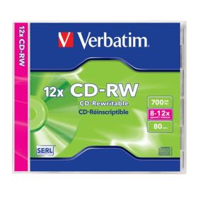   CD-RW lemez, újraírható, SERL, 700MB, 8-12x, 1 db, normál tok, VERBATIM (CDVU7010)