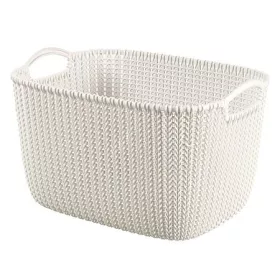   Kötött hatású kosár, L méret, CURVER Knit, fehér (CSCKLF)