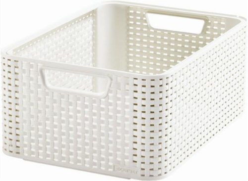 Rattan hatású kosár, 18l, törtfehér, CURVER Style M (CSCR18B)