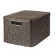 Rattan hatású kosár tetővel, 30l, sötétbarna, CURVER Style L (CSCR30SB)